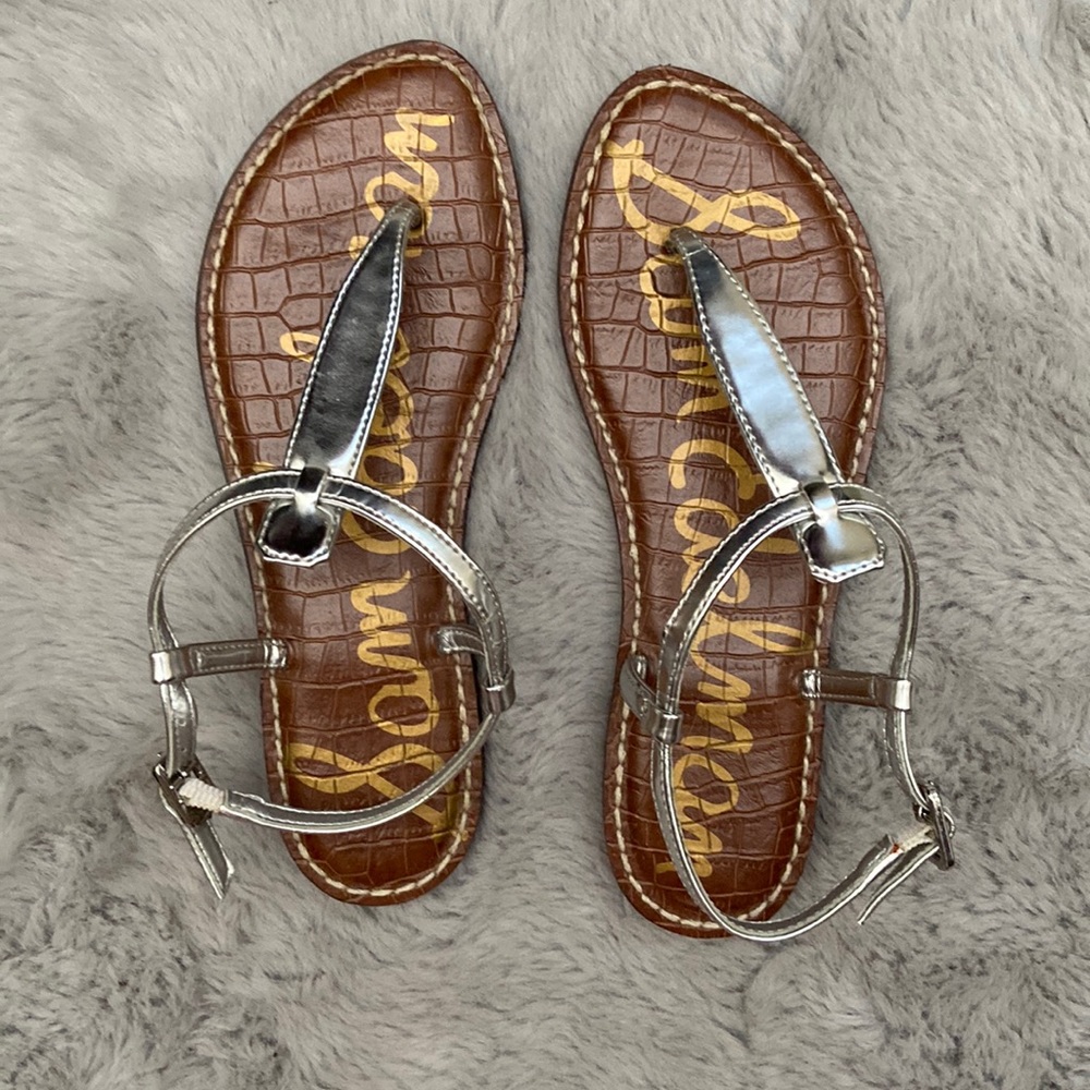 SAM EDELMAN Silver Sandals Size 5